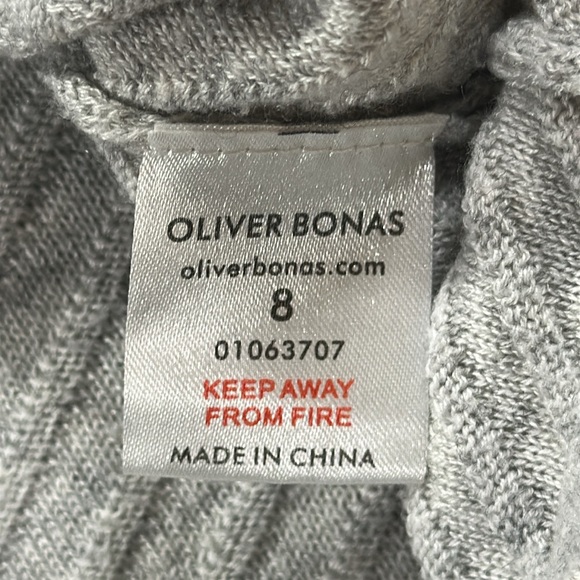 Oliver Bonas Ribbed Knit Sweater Dress, Long Sleeve, Gray, Textured - Womens 8 - Picture 14 of 15